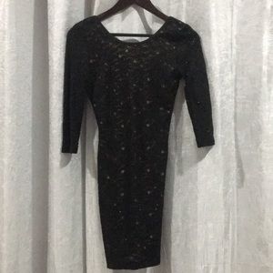 Lace drop back dress